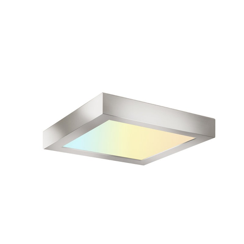 Plafonnier encastré carré à DEL sélectionnable, Nickel brossé, 7"