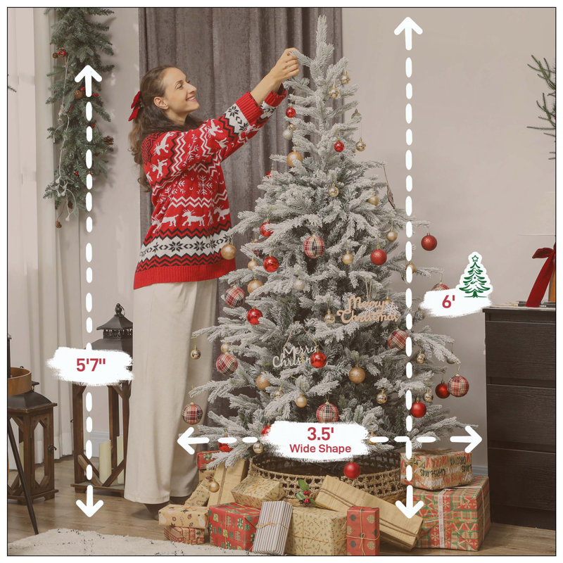 Arbre de Noël artificiel givré avec branches réalistes