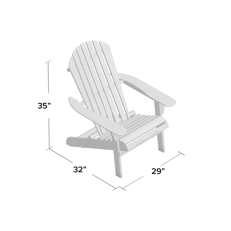 Chaise Adirondack pliante en bois massif Philbrick, Bleu