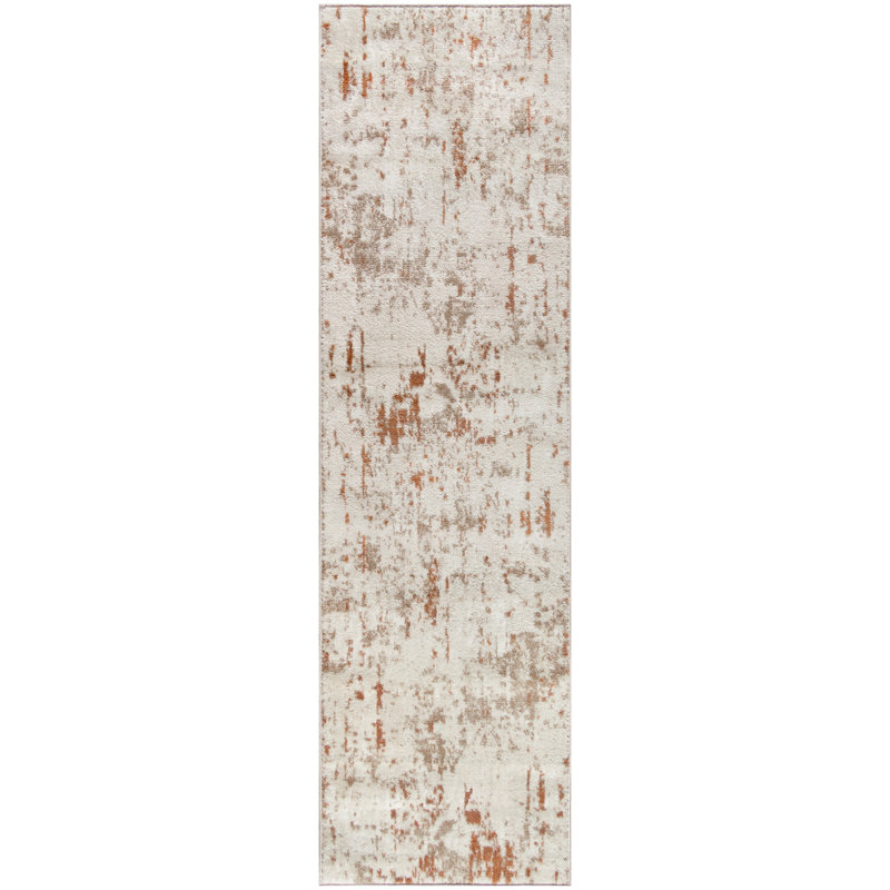 Bordas Machine Woven Abstract Area Rug, Runner 2'2" x 12'
