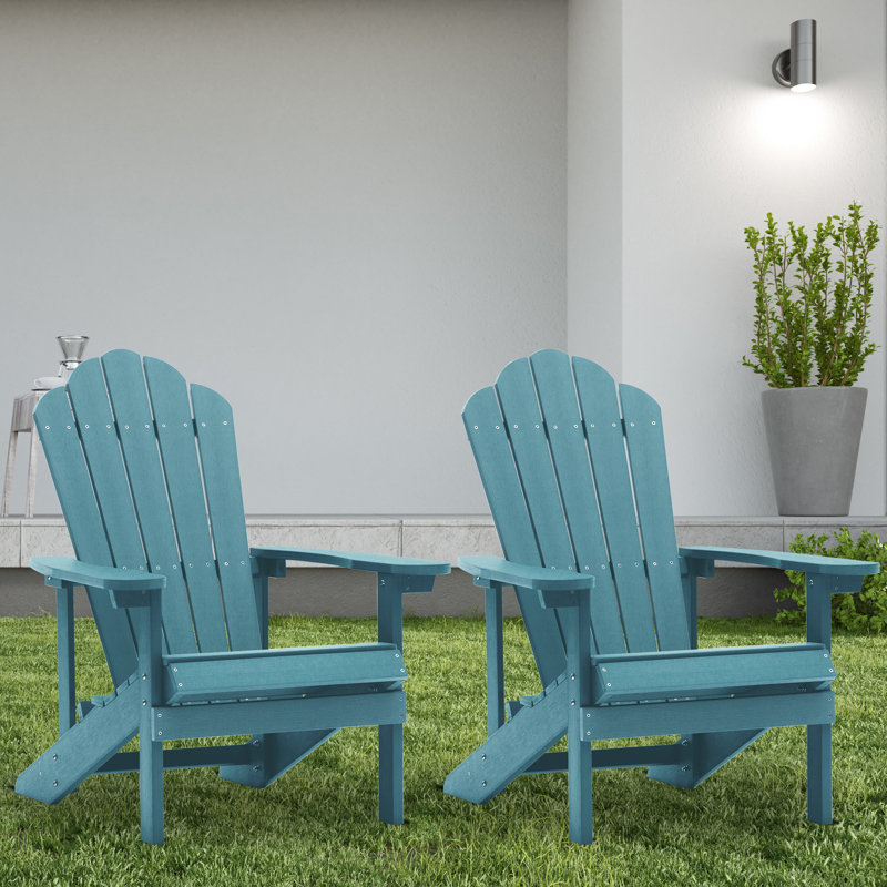 Chaise Adirondack en plastique Keysville, Bleu lac