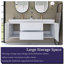 Meuble-lavabo double 60 po avec plateau en marbre Deziya-98747989