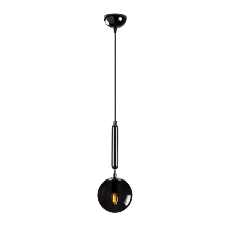 Luminaire suspendu en forme de globe à 1 lumière Celestia, Noir, Noir