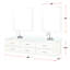 Meuble-lavabo double blanc l 80 po x P 22 po - surface en quartz, robinet, comptoir en bois massif avec miroir de 36 po, robinet inclus,-1408103019