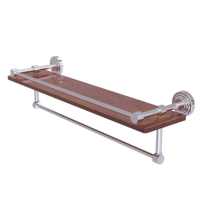 Étagère murale en bois de fer IPE de Beresford, Chrome satiné, H 5 po x l 22 po x P 5 po