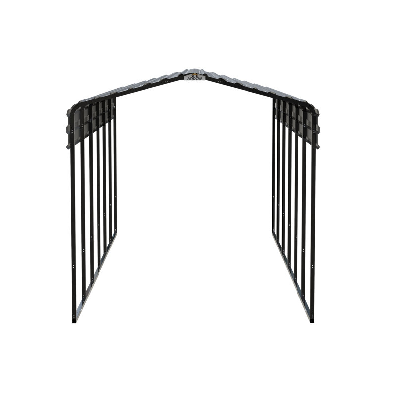 Galvanized Steel Carport, 10X29X9, Charcoal