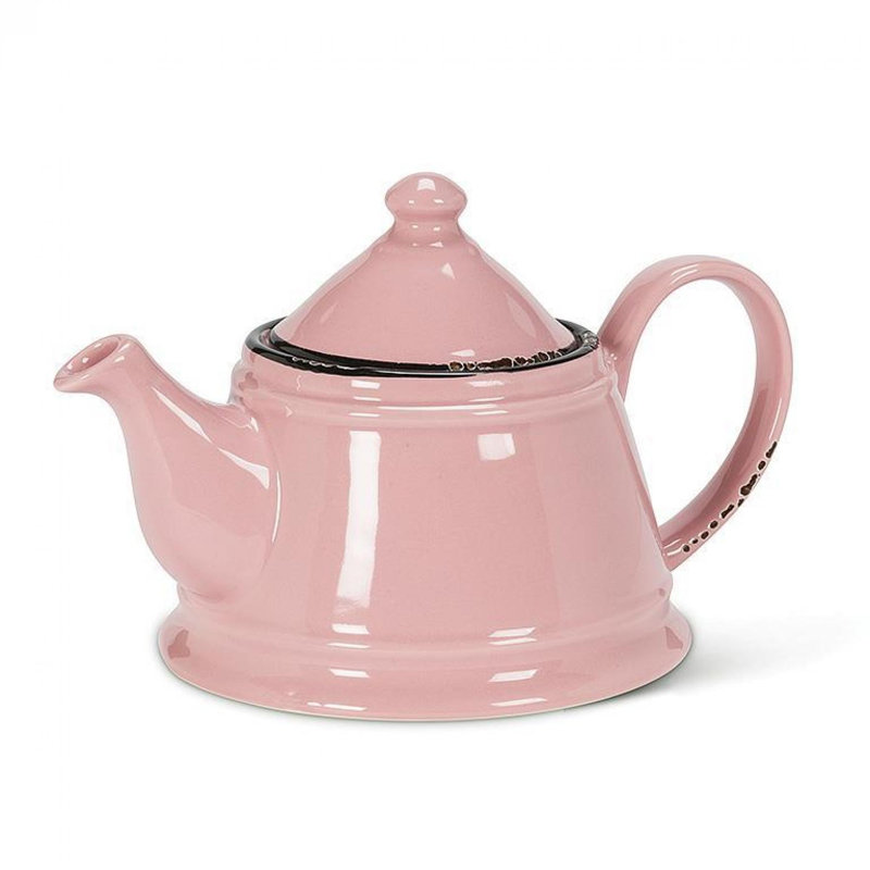 Théière en émail, Rose
