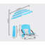 Chaises de plage pliantes avec parasol, chaise basse de plage et de camping pour adultes (paquet de 1, orange)-70000044