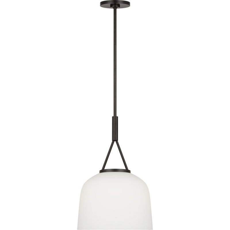 Richard June Transitional Liora Pendant Light, 12, Sage, Aged Iron