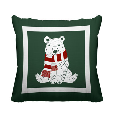 Coussin intérieur / extérieur Folk Christmas Bear