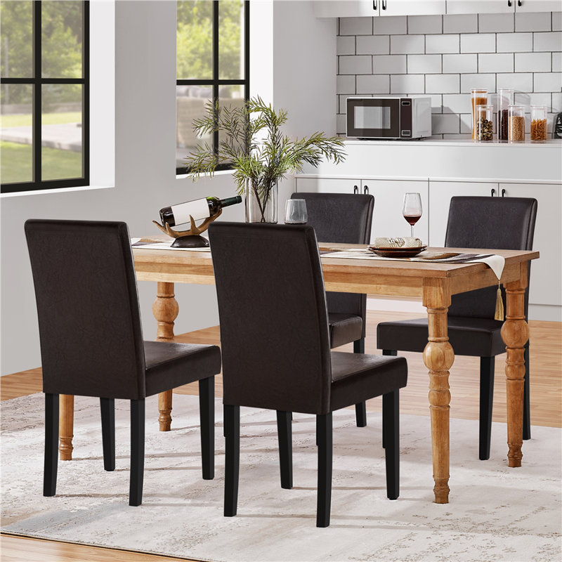 Coan 45cm H Upholstered Side Chair, Dark Brown