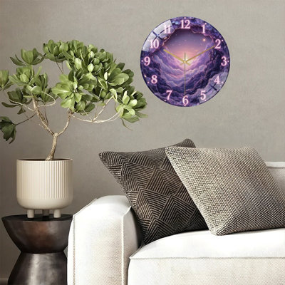 Horloge murale 12 po mauve