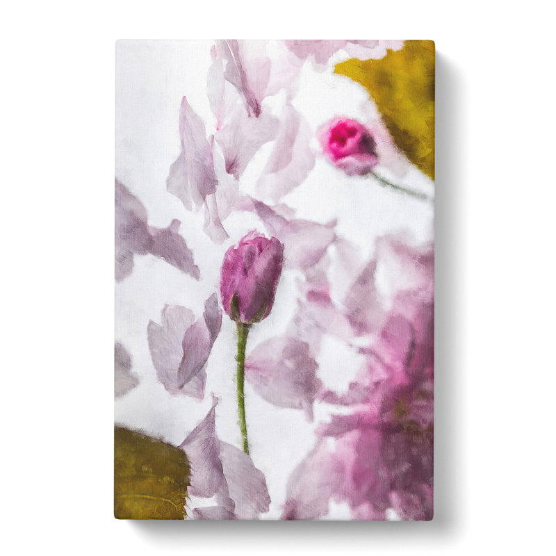 Fallen Pink Petals - Wrapped Canvas Painting, 60cm H x 40cm W x 3cm D