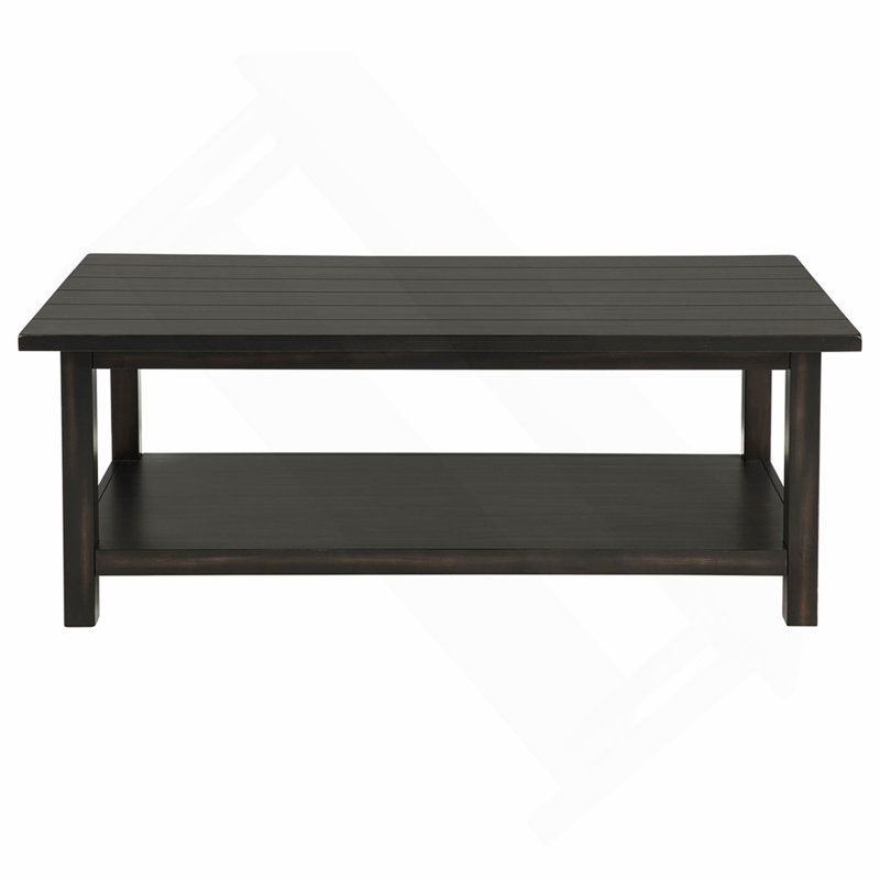 Distressed Wood Coffee Table with Shelf