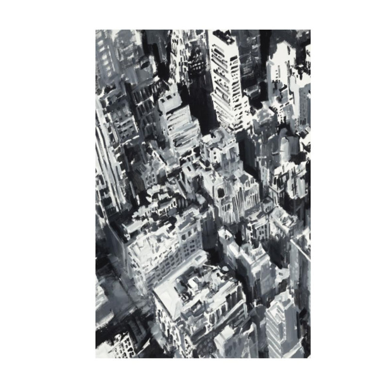 New York Print by Paul Ngo, Image Brush Gel, 46" H x 30" W x 1.5" D