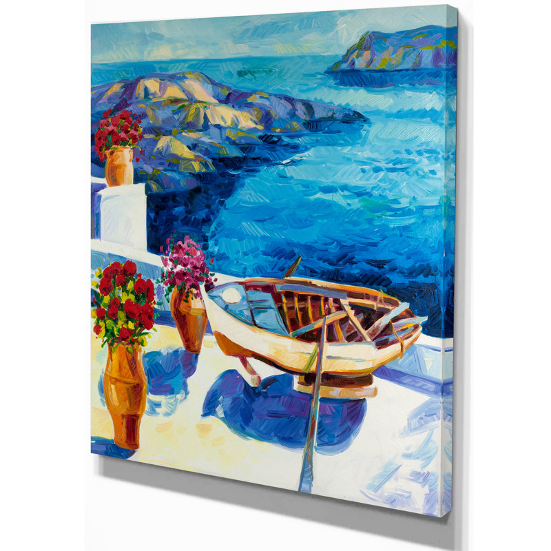 Reproduction d’art sur toile tendue fleurs d’oia village, H 20 po x l 12 po x P 1po