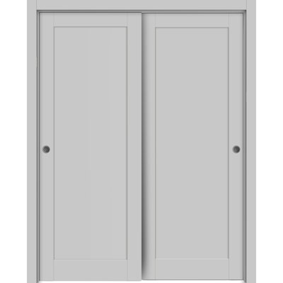 Panelled Wood Quadro Sliding Closet Doors