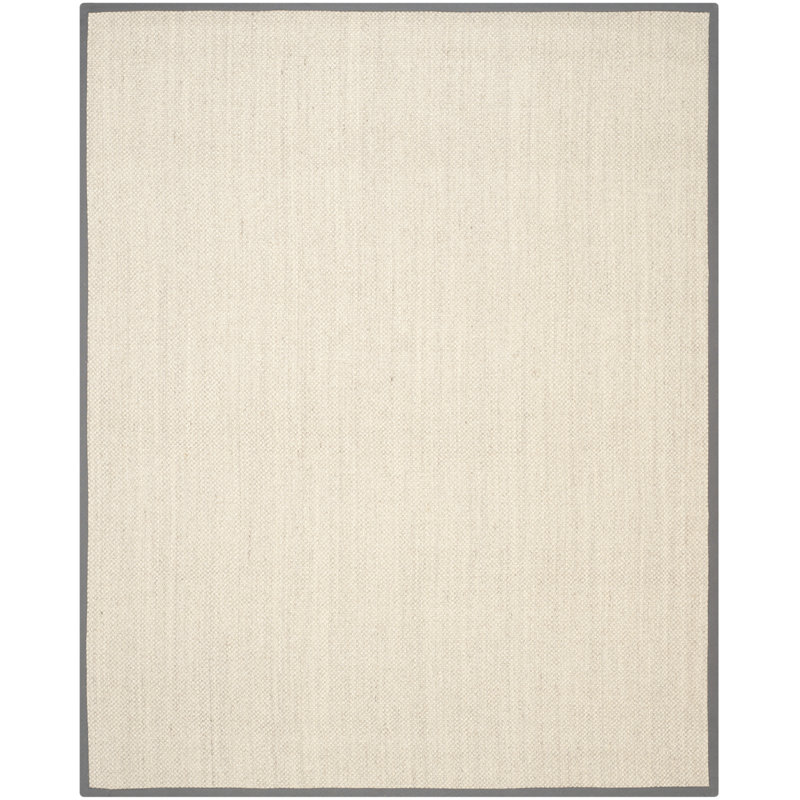 Debroh Natural Fiber Sisal With Latex Solid Color Rug, Rectangle 9' x 12'
