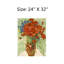 Art mural en toile rouge, coquelicots et marguerites rouges, 24 po x 32 po