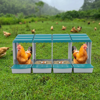 4-Compartment Chicken Nesting Box With Egg Collection