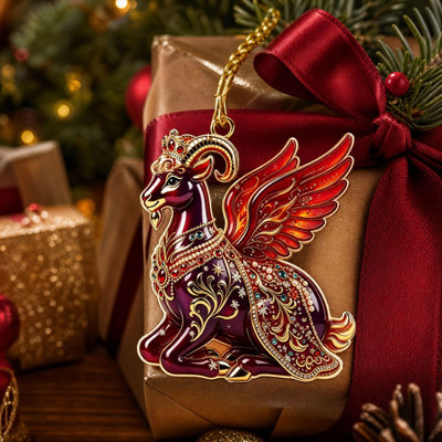 Christmas Decorations Fire Goats Christmas Tree Pendant Ornament Hanging Decor For Indoor Home Party Festival Decoration Holiday Present For Family And Friend