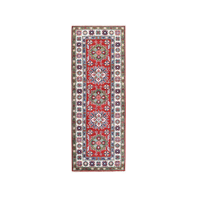 2'1" x 6'0" New Hand Knotted Red Wool Runner Oriental Rug - MOA102500