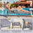 Chaise Lounge Chair Outdoor, 5-position Adjustable Patio Beach  With Wheels & Cup Holder-1359803525