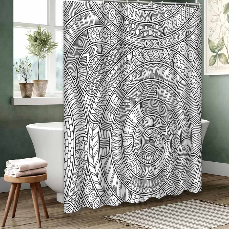 Rideau de douche blanc imperméable, rideaux de douche pour la salle de bain avec 12 crochets, 72" L x 78" W