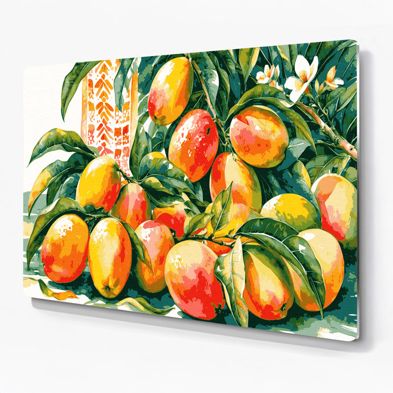 «Hawaiian Mangoes», art mural en métal brun, H 12 po x l 18 po