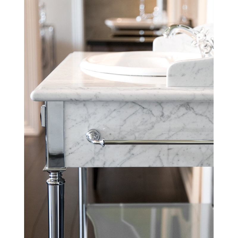 Madison Rectangular Console Bathroom Sink with Overflow, White/Chrome
