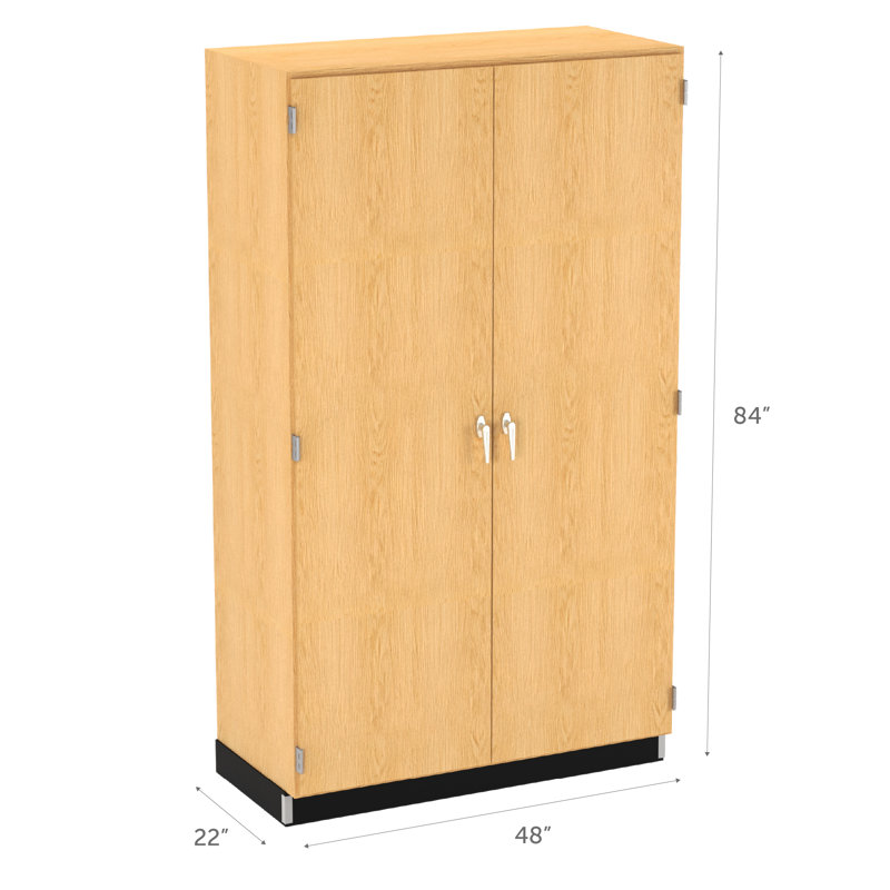 Armoire de classe 6 compartiments avec bacs, Chêne