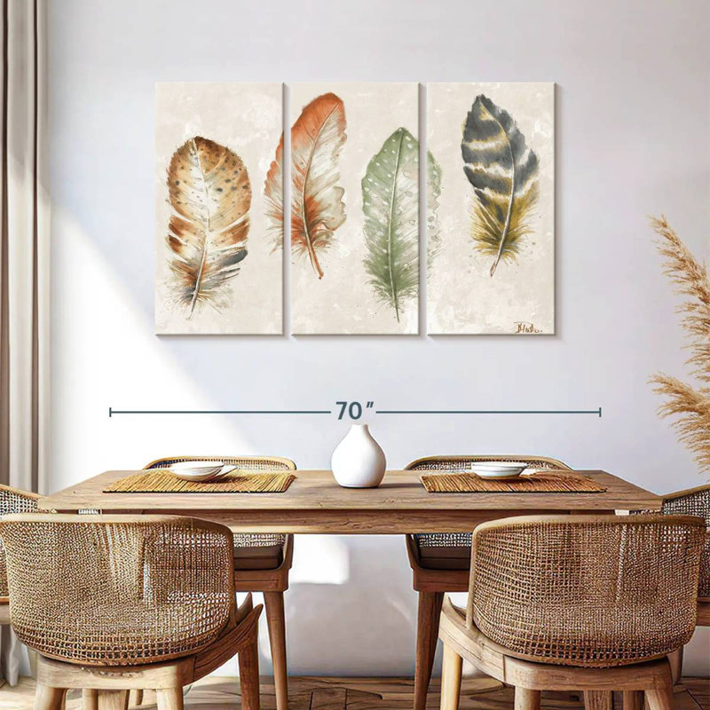 Kerner Watercolor Feathers, 36" H x 57" W