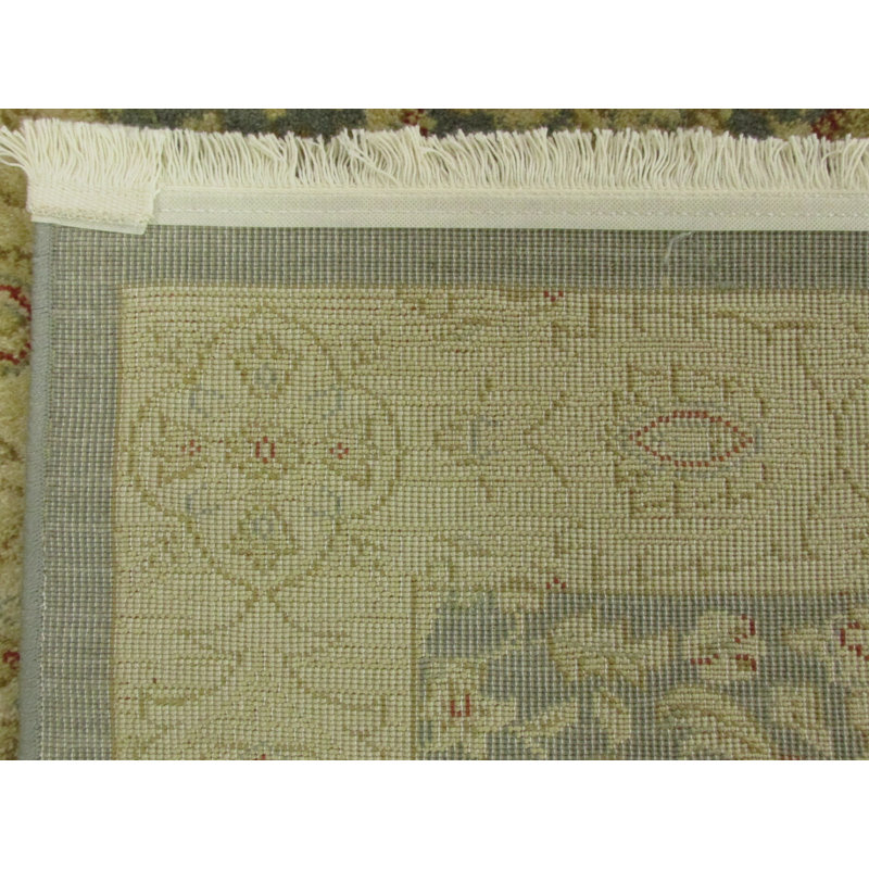 Tapis oriental bleu / beige Moore, Tapis de couloir 2 pi 7 po x 10 pi