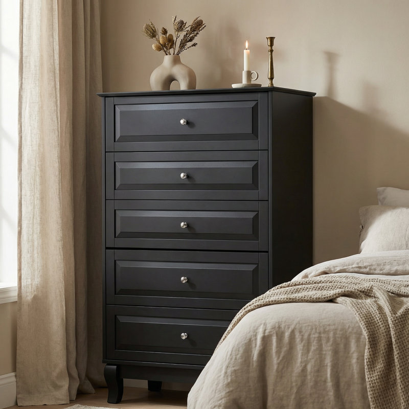 31.5 " W 5 - Drawer Dresser, Black