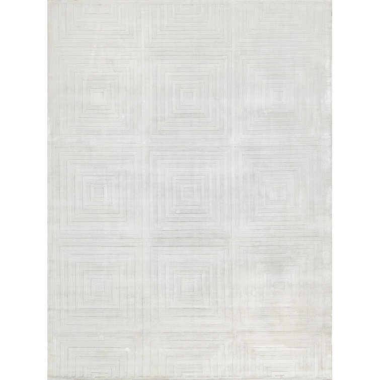 Tovello Modern Handmade Silky Nylon White Area Rug