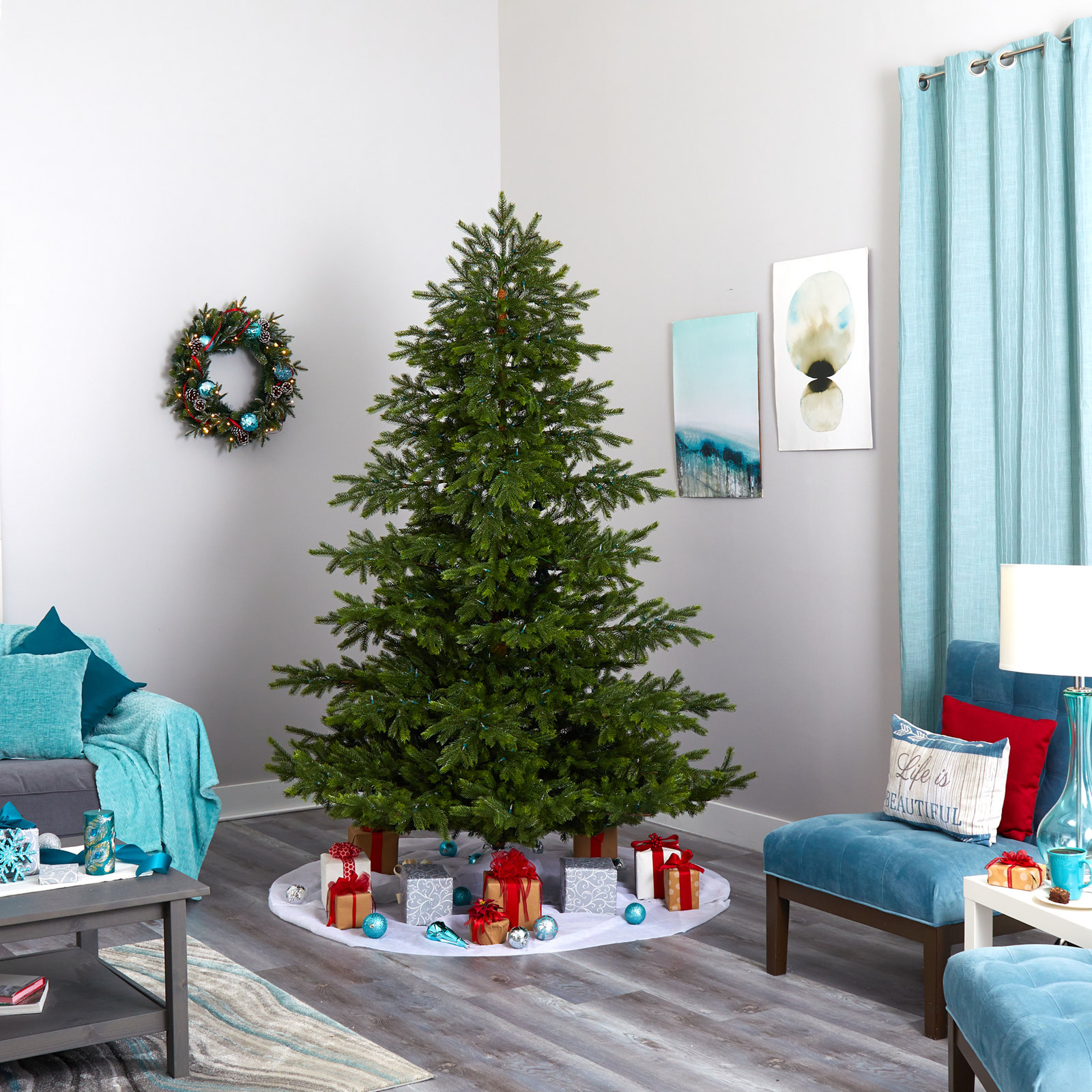 90' Lighted Artificial Christmas Tree