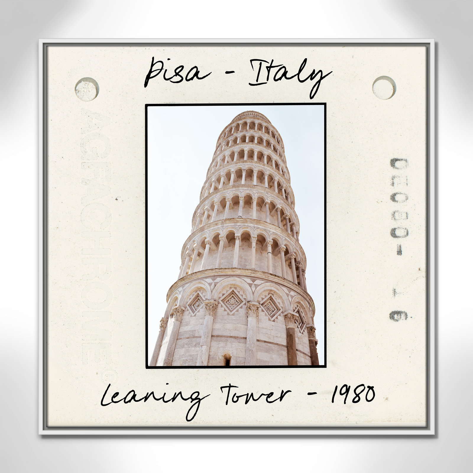 Ritona "Pisa, Italy - Leaning Tower" Print, White Floater Framed Canvas, 31.5" H x 31.5" W x 2" D