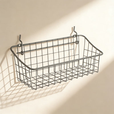 Pegboard Wall Mount Wire Basket Organizer - Heavy Duty Storage Solution For Tools, Crafts, Garage, Workshop And Home Organization