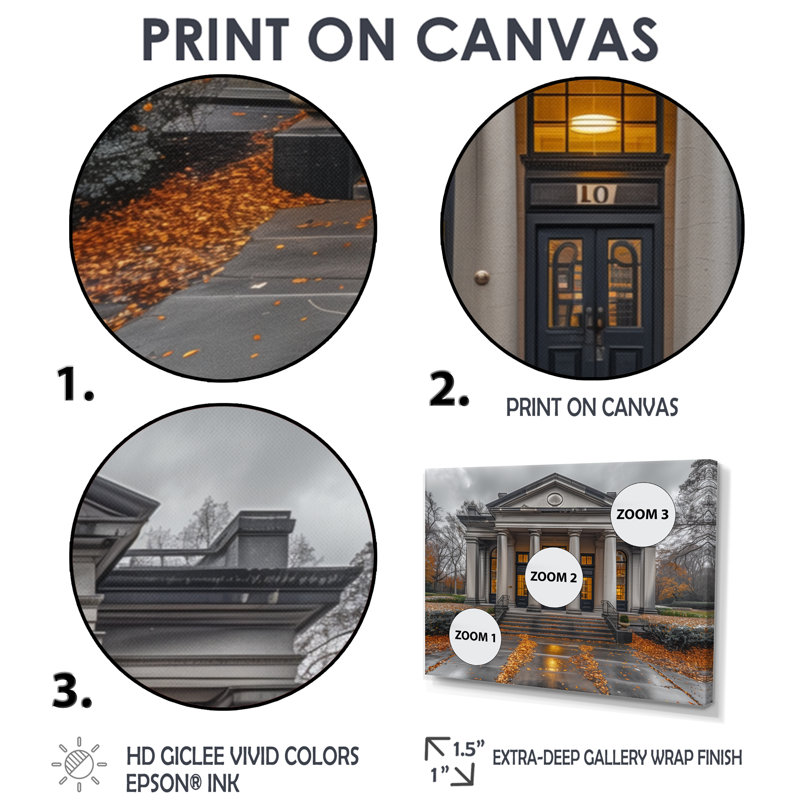 «Geter Prosperity and Pride Banks in Autumn» - Décoration murale Banks, Toile avec cadre flottant or