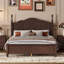 Base de lit plateforme en bois, lit plateforme de style rétro avec support en lattes de bois-1287050019-1287050046