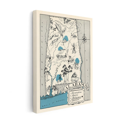 Carte illustrée de l'Alabama
