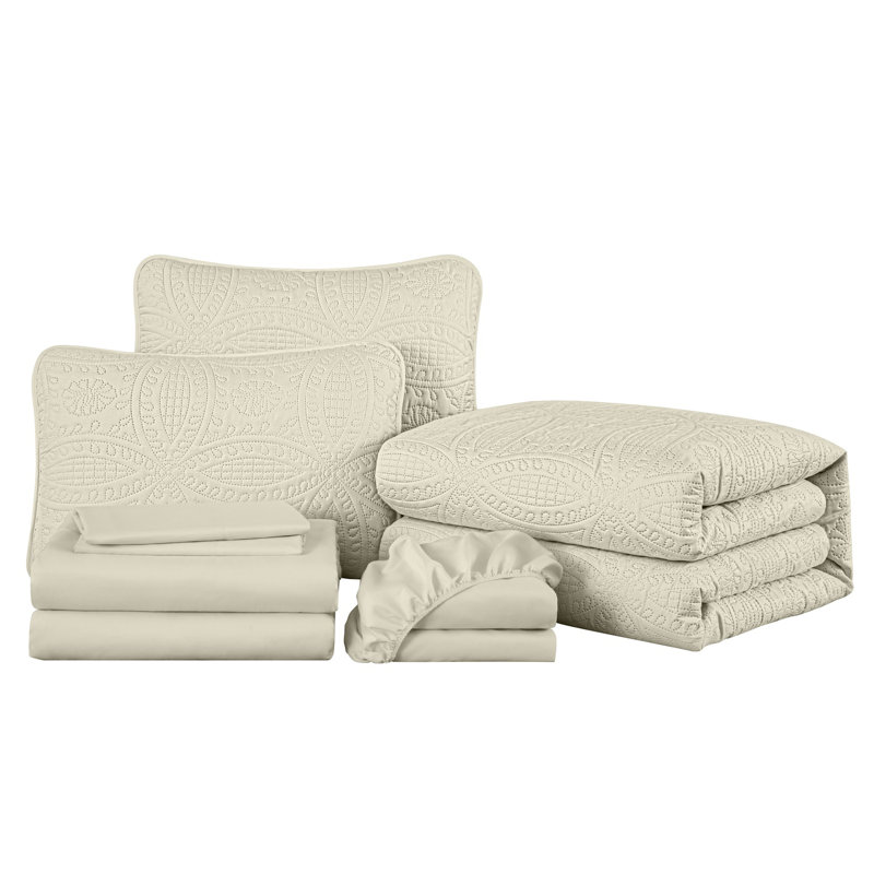 Liam Microfiber 7 Piece Bed in a Bag Comforter Set, Burgundy, Queen Comforter + 6 Additional Pieces