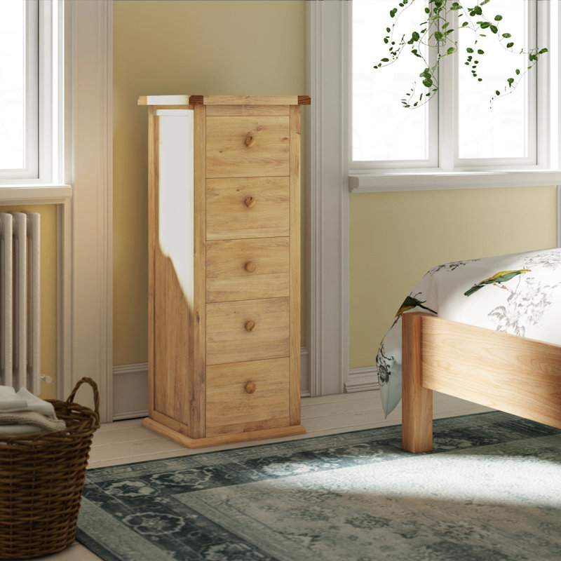 45cm W 5 - Drawer Chest of Drawers, Waxed