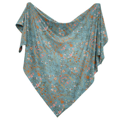 Boho Floral Wildflower Orange Baby Swaddle Receiving Blanket by Sweet Jojo Designs