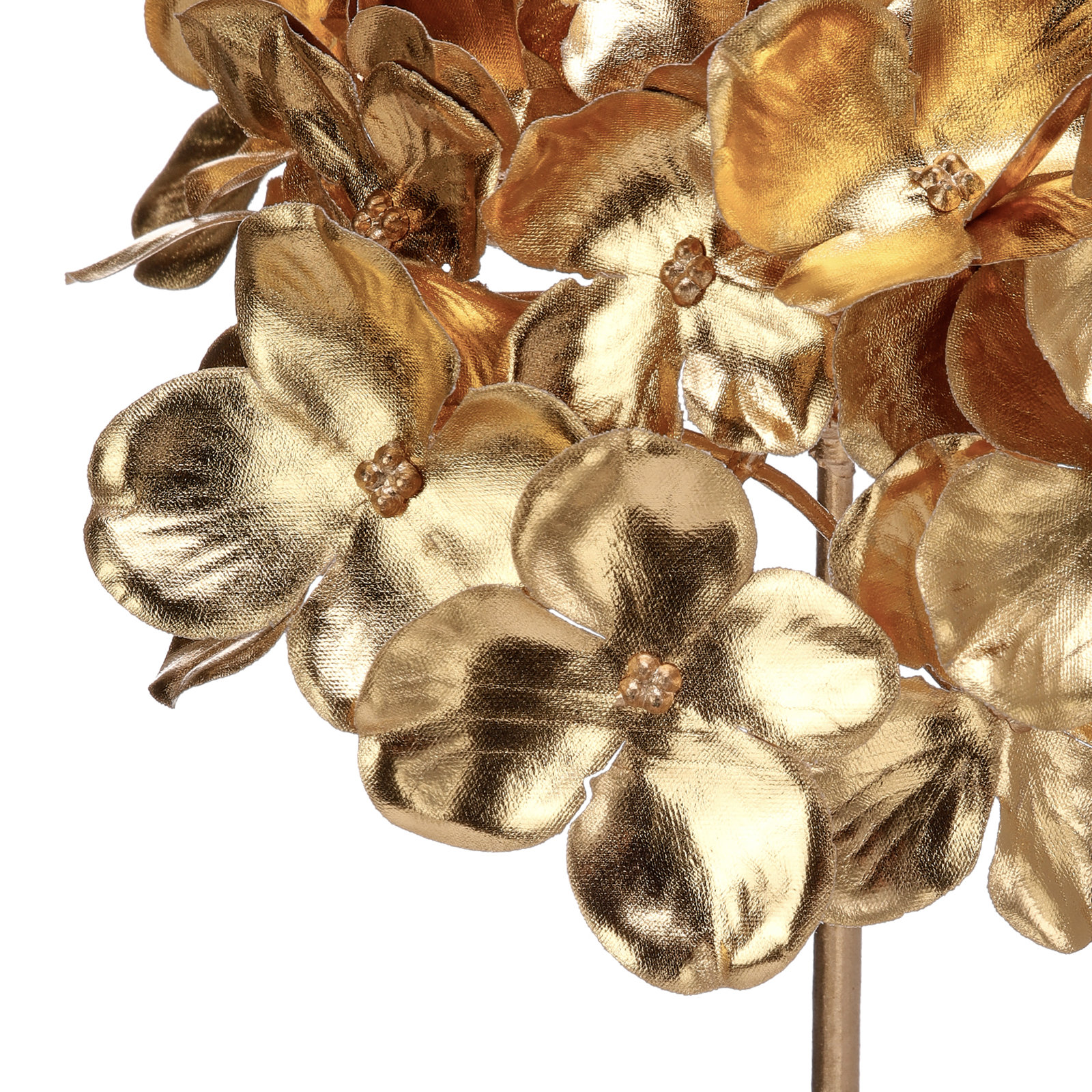 Metallic Hydrangea Stems, Gold