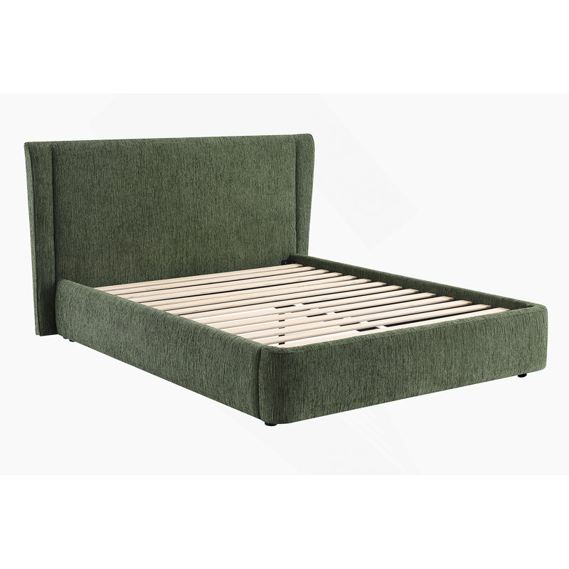 Lit double en chenille vert foncé Cheryl, Double