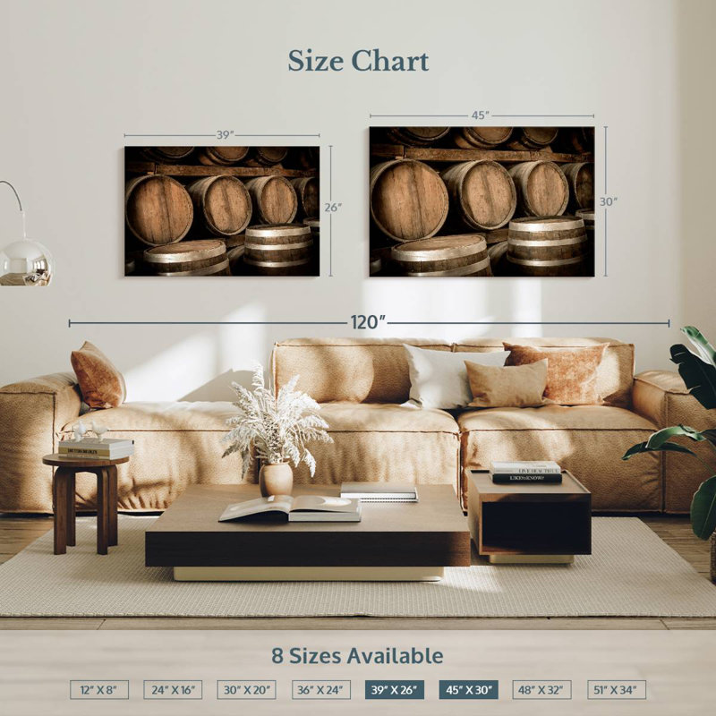 Yarlin Stacked Aged Wine Barrels, 30" H x 45" W