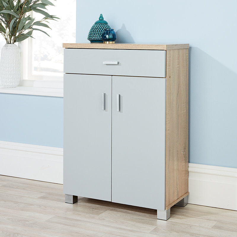 16 Pair Shoe Storage Cabinet, Grey