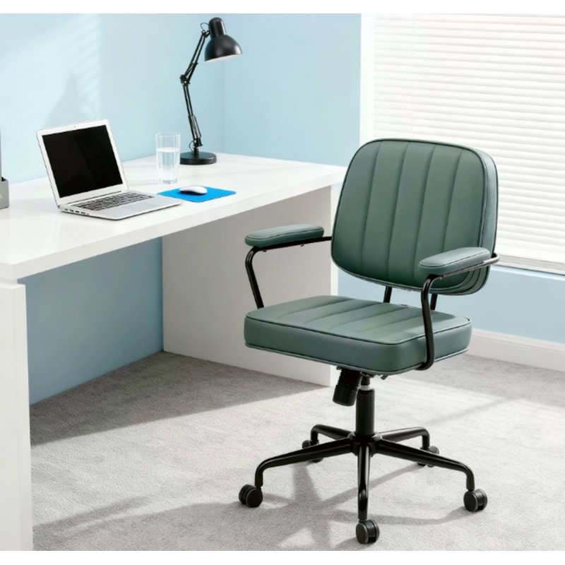 Office Chair, Adjustable For Home & Office, Comfy Seating With Stylish Retro Vibe