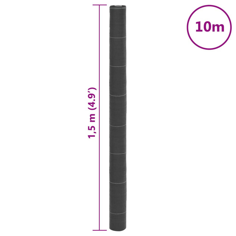  Weed Membrane Black 1.5X50 M PP, 1000cm W x 150cm D